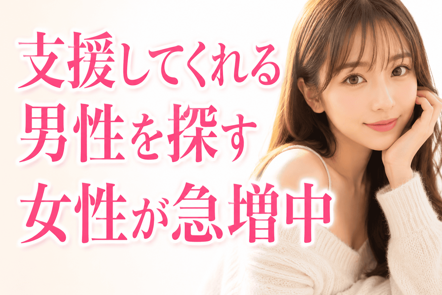 支援してくれる男性を探す女性が急増中